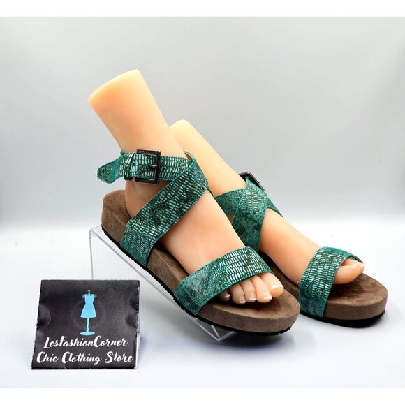 NWOB Revitalign Women's Green Lizard Swell Comfort Strap Sandal Sz 10 2461 - Picture 4 of 16